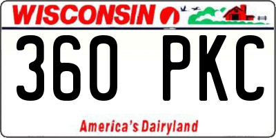 WI license plate 360PKC