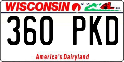WI license plate 360PKD