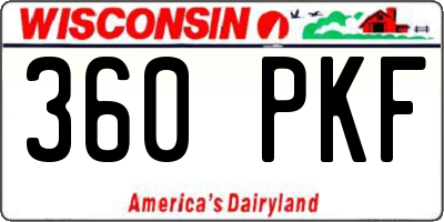 WI license plate 360PKF