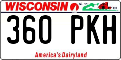 WI license plate 360PKH