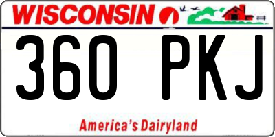 WI license plate 360PKJ