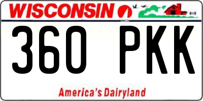 WI license plate 360PKK