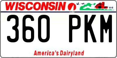 WI license plate 360PKM