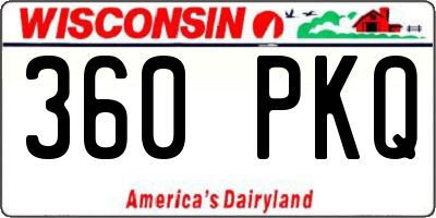 WI license plate 360PKQ