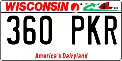 WI license plate 360PKR