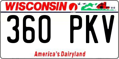 WI license plate 360PKV