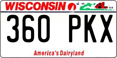 WI license plate 360PKX