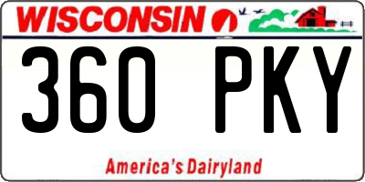 WI license plate 360PKY