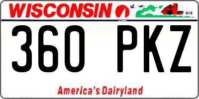 WI license plate 360PKZ