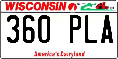 WI license plate 360PLA