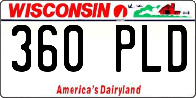 WI license plate 360PLD