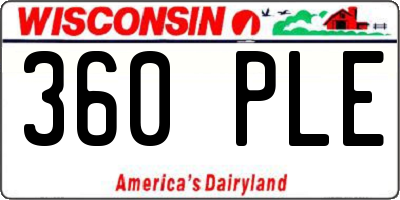 WI license plate 360PLE