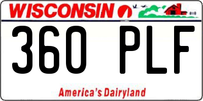 WI license plate 360PLF