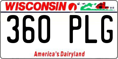 WI license plate 360PLG