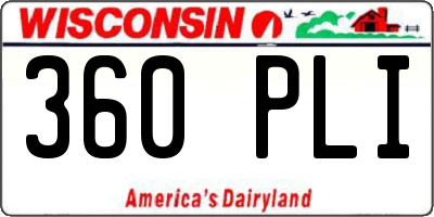 WI license plate 360PLI