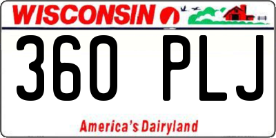 WI license plate 360PLJ