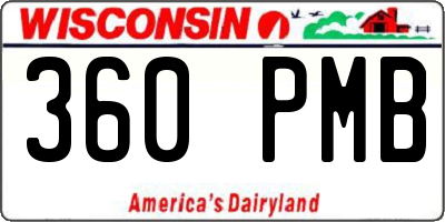 WI license plate 360PMB