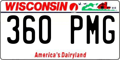 WI license plate 360PMG
