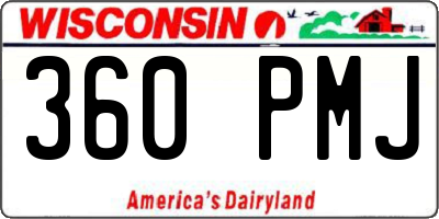 WI license plate 360PMJ