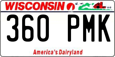 WI license plate 360PMK