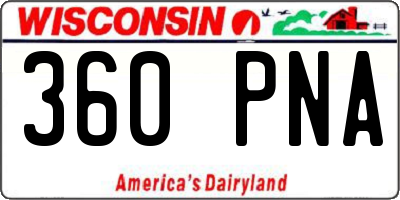 WI license plate 360PNA