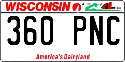 WI license plate 360PNC