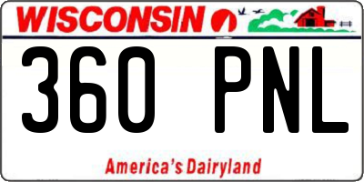 WI license plate 360PNL