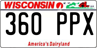 WI license plate 360PPX