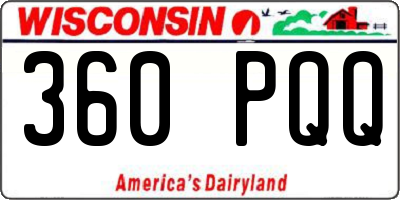 WI license plate 360PQQ
