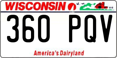 WI license plate 360PQV