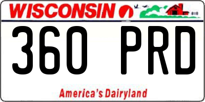 WI license plate 360PRD