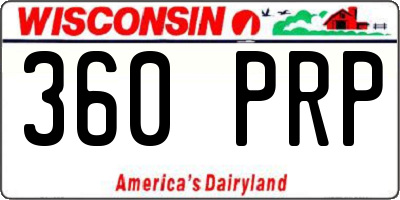 WI license plate 360PRP