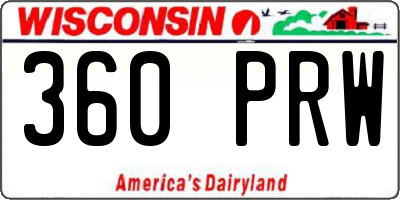 WI license plate 360PRW