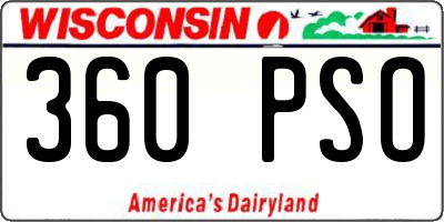 WI license plate 360PSO