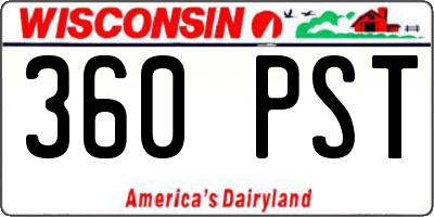 WI license plate 360PST