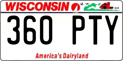 WI license plate 360PTY
