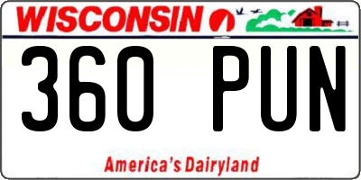 WI license plate 360PUN