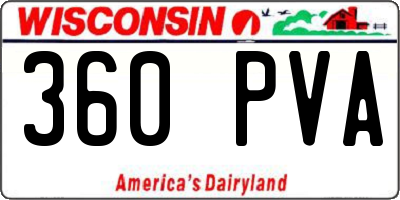 WI license plate 360PVA