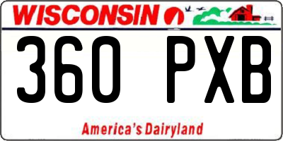 WI license plate 360PXB