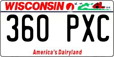 WI license plate 360PXC