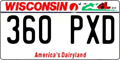 WI license plate 360PXD