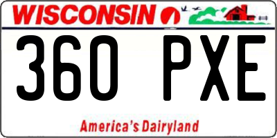 WI license plate 360PXE