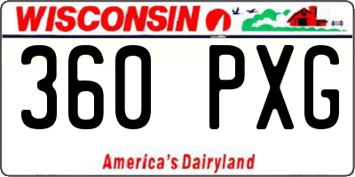 WI license plate 360PXG