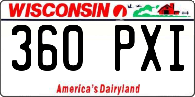WI license plate 360PXI