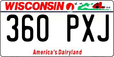 WI license plate 360PXJ