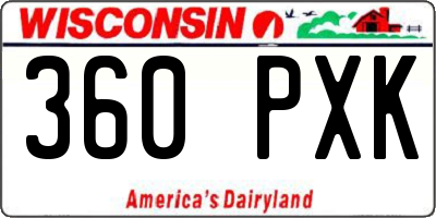 WI license plate 360PXK