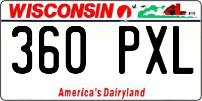 WI license plate 360PXL