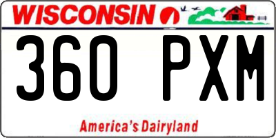 WI license plate 360PXM