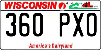WI license plate 360PXO