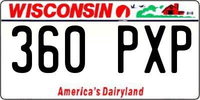 WI license plate 360PXP